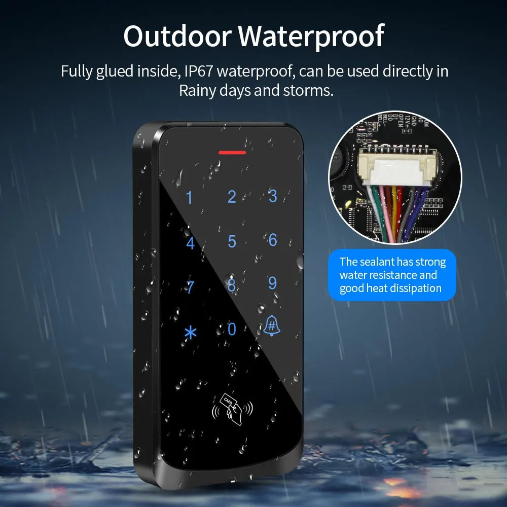IP67 Waterproof RFID 125KHz Access Control Keypad Touch Screen Access ...