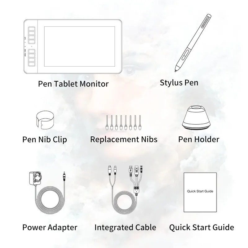 GAOMON PD1161 IPS HD Graphic Tablet Monitor With 8 Shortcut Key & 8192 ...