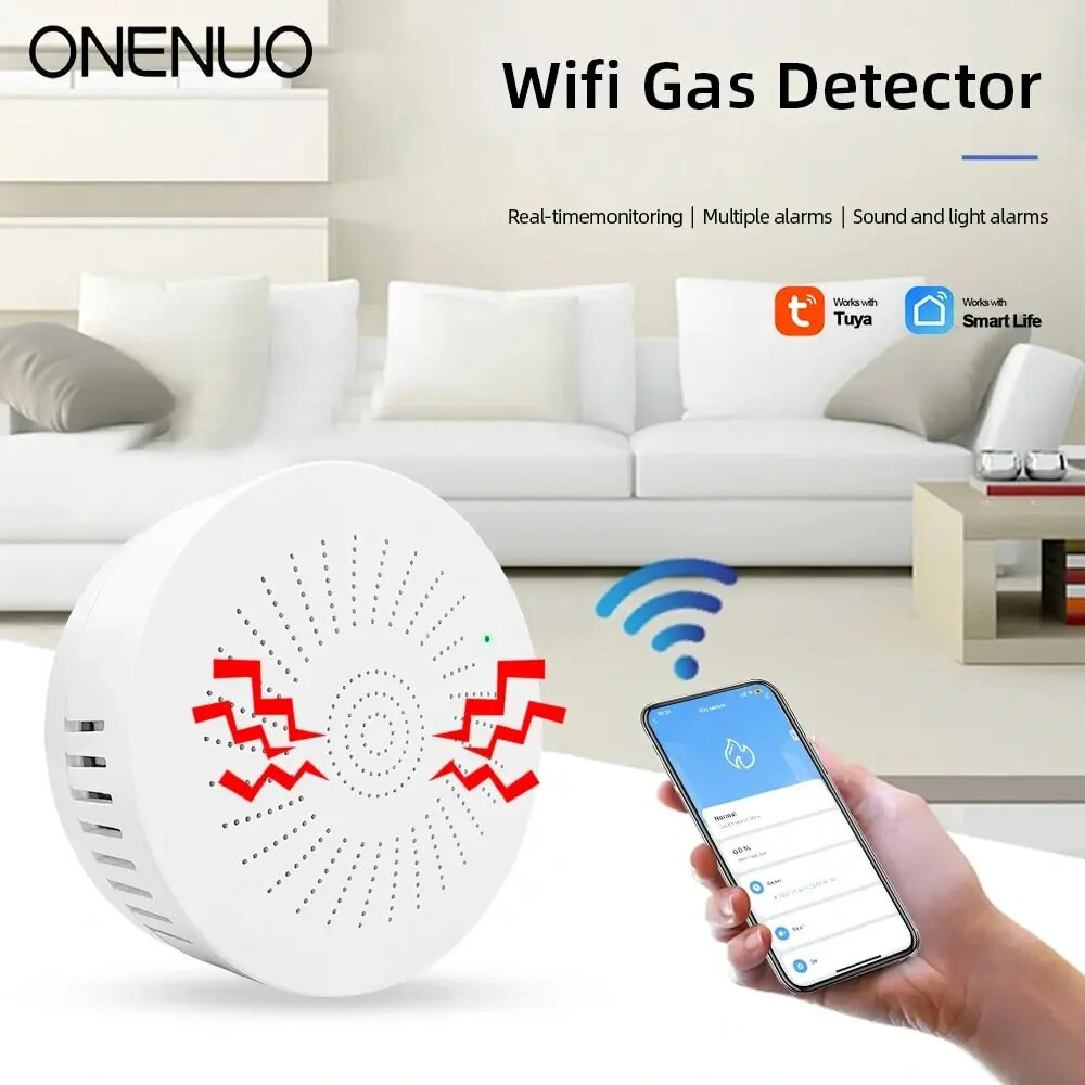 Tuya Smart Home Wifi Natural Gas Sensor Combustible Coal Gas LPG Gas