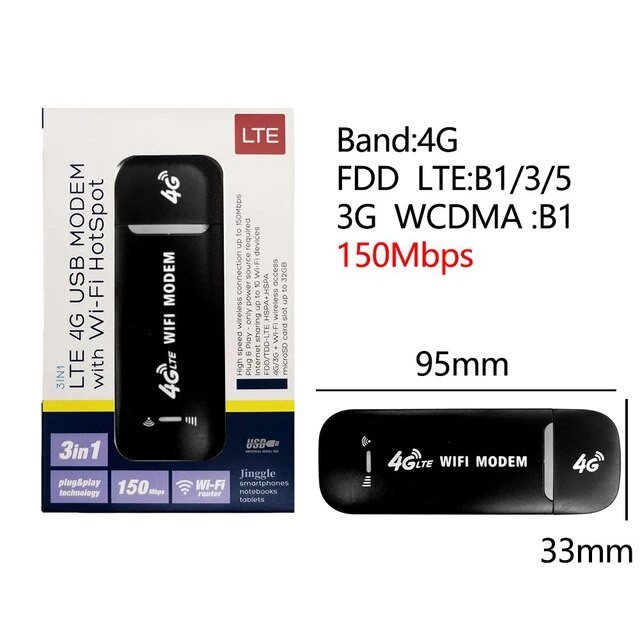 4G WiFi Router 150Mbps USB Dongle Mobile Hotspot Portable Outdoor ...