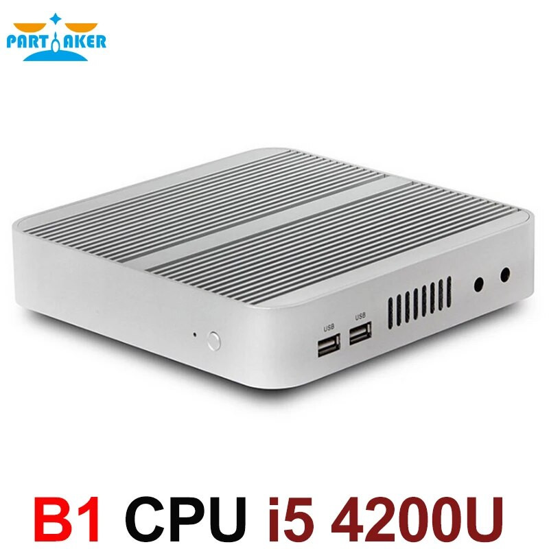 Fanless 4K HTPC TV Box Nuc Computer Barebone Mini PC I5 4200u with ...