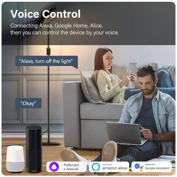 AUBESS 16A Tuya WiFi Mini DIY Smart Switch 2 Way Control Smart Home Automation Module Via Alexa Google Home Alice Smart Life App