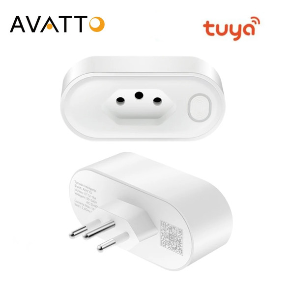 AVATTO Tuya Brazil Socket WiFi/Zigbee 16A/20A Smart Plug Power Monitor Outlets Voice Control Works With Alexa Google Home