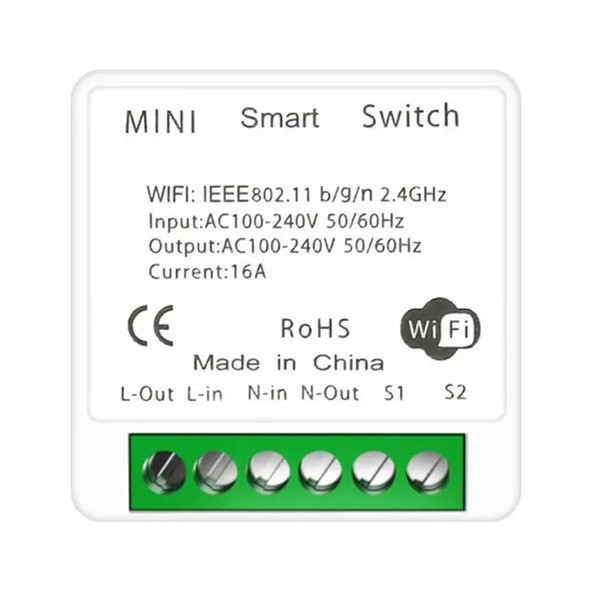 16A Wifi Smart Switch Smart Home Light Switches Module 2 Way Control Work with Tuya Smart Life Alexa Google Home Switch