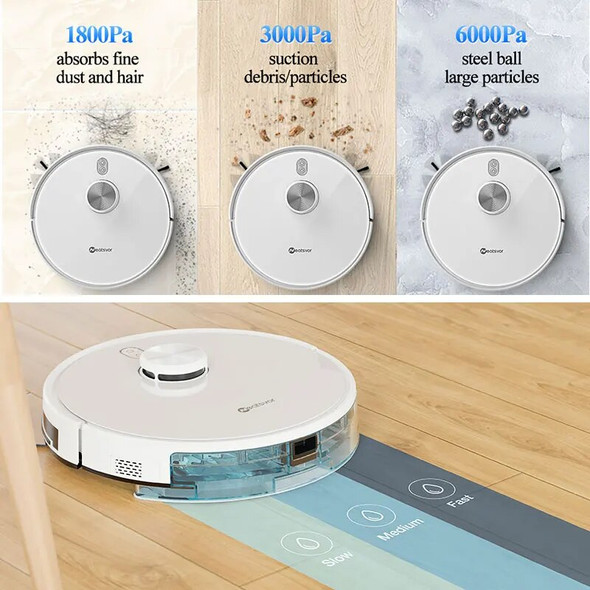 NEATSVOR S600 Robot Vacuum Cleaner Auto Dust Collect Station Mopping Smart Vacuum Cleaner for Home LDS Navigation 6000Pa Suction