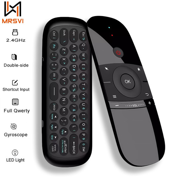 W1 Air Mouse Wireless Keyboard Remote Control 2.4G IR Learning 6-Axis gyroscope Motion Sense for Smart TV Android TV Box PC