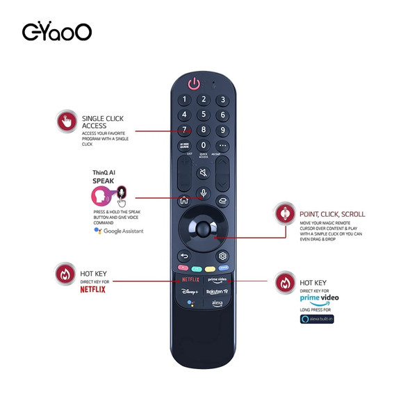 MR22GA MR22CA Magic Voice TV Remote Control AKB76039901 For LGTV OLED QNED NanoCell Smart TVs with Voice Cursor