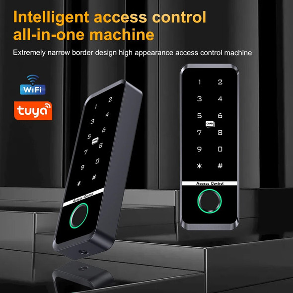 WIFI TUYA App Biometric Fingerprint Access Controller Keypad IP66 Waterproof RFID IC Card Standalone Door Access Control System