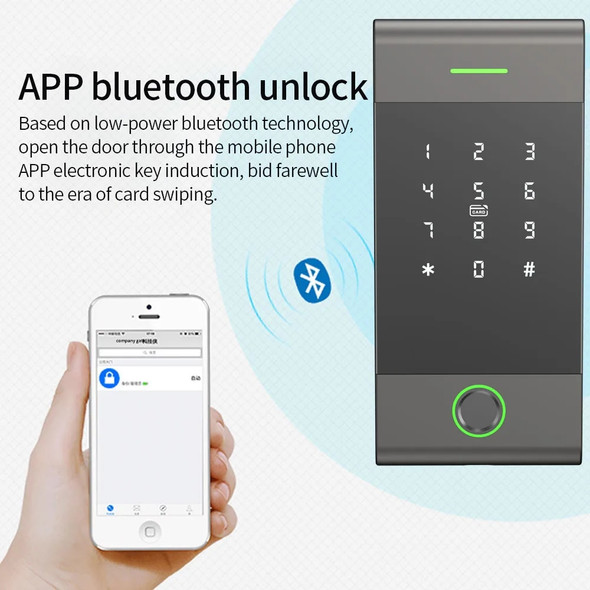 RFID Metal Access Control Keypad Fingerprint Waterproof Electric Lock System TTLock App Remote Control Gateway Work With Alexa
