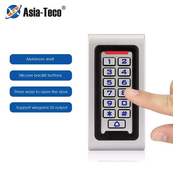 Metal Keypad RFID Access Control System Support Wiegand 26 Output Proximity Card Standalone Door Access Controller 2000 Users