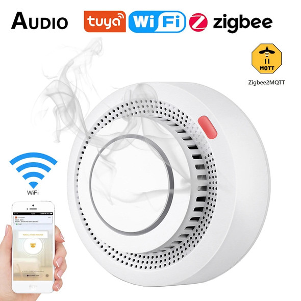 Tuya Zigbee/Wifi Smoke Detector Sensor Security Protection Fire Smoke Alarm Smart Home Safety System Works With Smart Life APP Tuya Zigbee/Wifi Smoke Detector Sensor Security Protection Fire Smoke Alarm Smart Home Safety System Works With Smart Life APP