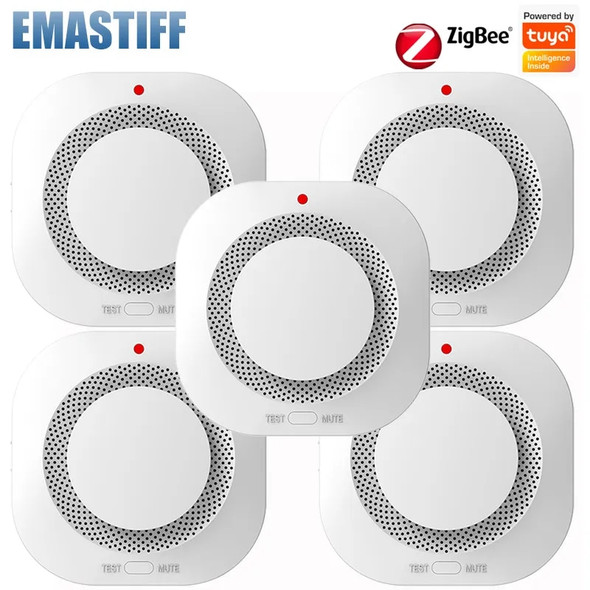 Tuya Smart Zigbee Smoke Detector Smart Fire Fire Protection Home Security Alarm Work With Tuya Zigbee Hub