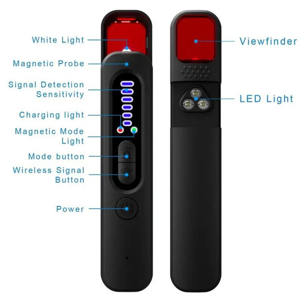 RYRA RF Hidden Camera Detector Anti Spy Bug Listening Device GPS Tracker Detectors Sweeper Wireless Signal Scanner for Travel RYRA RF Hidden Camera Detector Anti Spy Bug Listening Device GPS Tracker Detectors Sweeper Wireless Signal Scanner for Travel