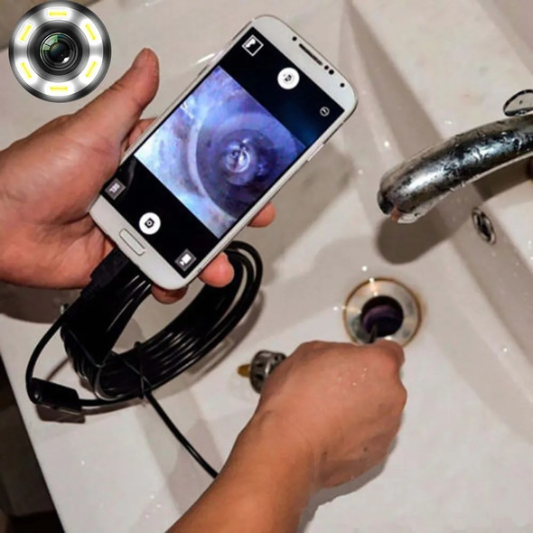 7 MM IP67 Waterproof Endoscope Camera 6 LEDs Adjustable USB Android Flexible Inspection Borescope Cameras for Phone PC