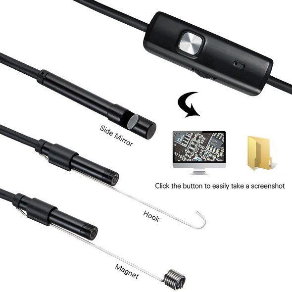 5.5 mm Endoscope Camera IP67 Waterproof USB Android Flexible Inspection Borescope Camera for Phone PC 6LEDs Adjustable