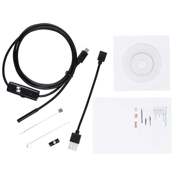 5.5 mm Endoscope Camera IP67 Waterproof USB Android Flexible Inspection Borescope Camera for Phone PC 6LEDs Adjustable