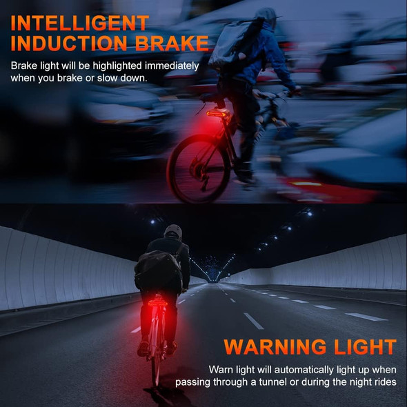 2000mah Smart Bicycle Tail Light IP65 USB Turn Signals Brake Bike 2000mah Smart Bicycle Tail Light IP65 USB Turn Signals Brake Bike