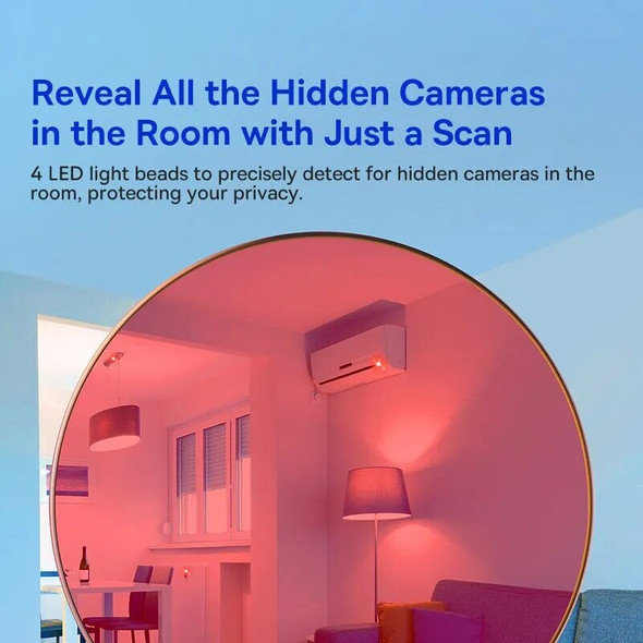 Baseus Anti-spy Hidden Camera Detector Portable Lnfrared Detection Security Protection for Hotel Locker Room Public Bathroom