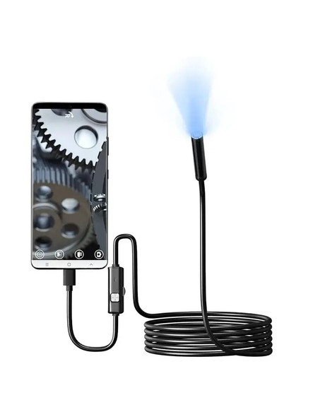 Mini Endoscope Camera Waterproof Endoscope Adjustable Cord 6 LED 5.5mm Android Type-C USB Car Inspection Camera Pipe Inspection Mini Endoscope Camera Waterproof Endoscope Adjustable Cord 6 LED 5.5mm Android Type-C USB Car Inspection Camera Pipe Inspection