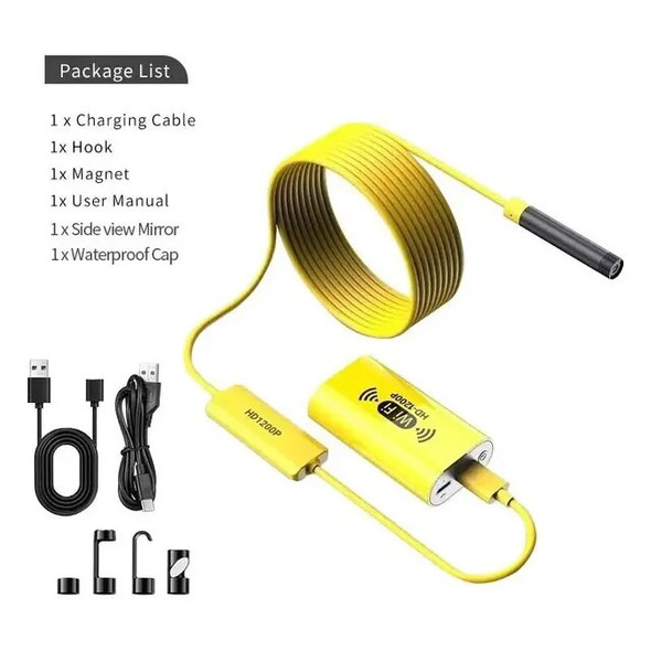 WiFi Endoscope Camera 8MM HD1200P IP67 Waterproof USB Inspection Borescope With Adjustable LED For Android IOS Iphone PC