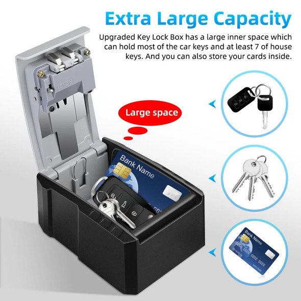 Elecpow New 4 Digits Password Key Box Metal Material Outdoor Waterproof Wall Mounted Lock Storage Box Anti Theft Key Safe Box Elecpow New 4 Digits Password Key Box Metal Material Outdoor Waterproof Wall Mounted Lock Storage Box Anti Theft Key Safe Box