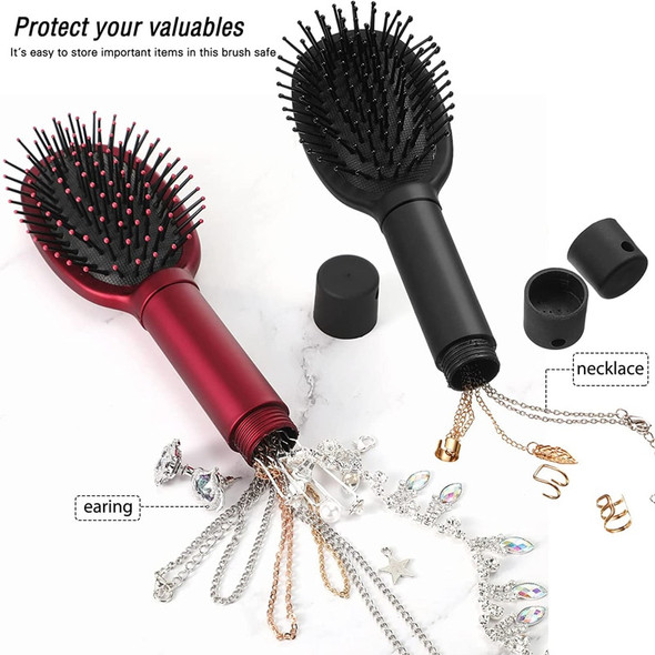 Hair Comb Secret Stash Hidden Safe Diversion Brush Key Safe Box Hiding Diamond Jewelry Storage Discreet Secret Removable Lid