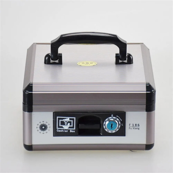 Portable Cash Register Safe Deposit Box Double Layer Metal Lock Box With Key Money Saving Organizer Safe Deposit Box