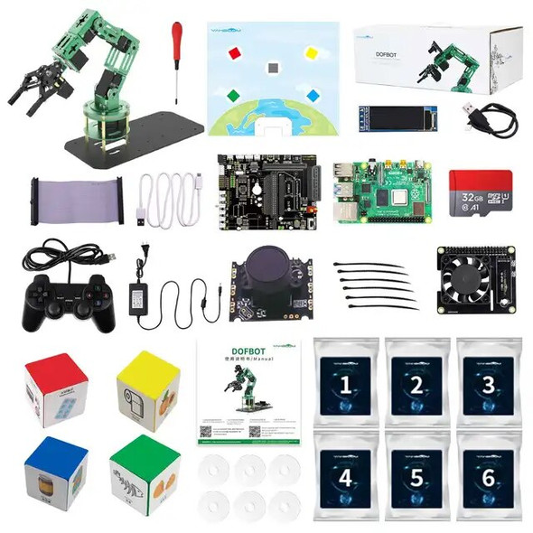 Raspberry Pi Robotic Arm Kit with HD Camera and 6KG 15KG Metal Servo ROS Robot Open Source DIY Electronic Projects for Adults