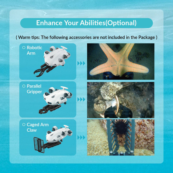 FIFISH V-EVO 4K Underwater Drone with Robotic Arm AI Vision Lock 360° Movement 100M Diving Underwater ROV Robot