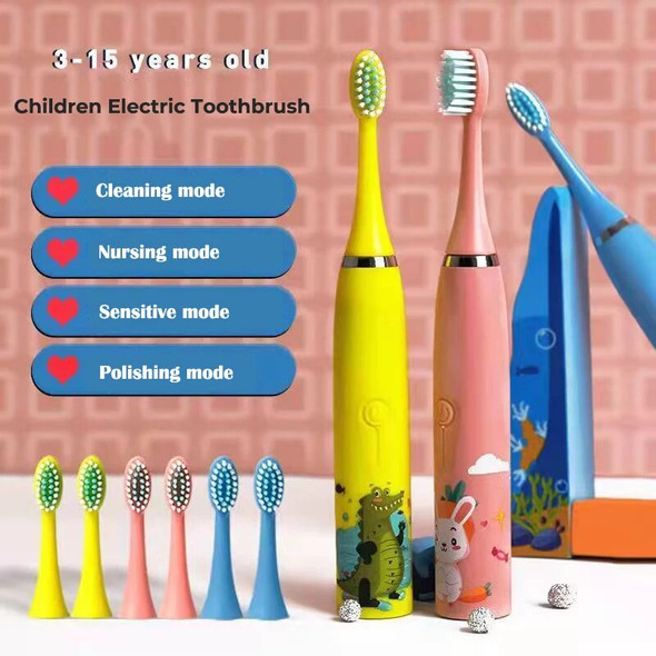 Children's Electric Toothbrush With Replacement Heads Colorful Cartoon Ultrasonic Rechargeable Soft Hair Sonic Cleaning Brush Children's Electric Toothbrush With Replacement Heads Colorful Cartoon Ultrasonic Rechargeable Soft Hair Sonic Cleaning Brush
