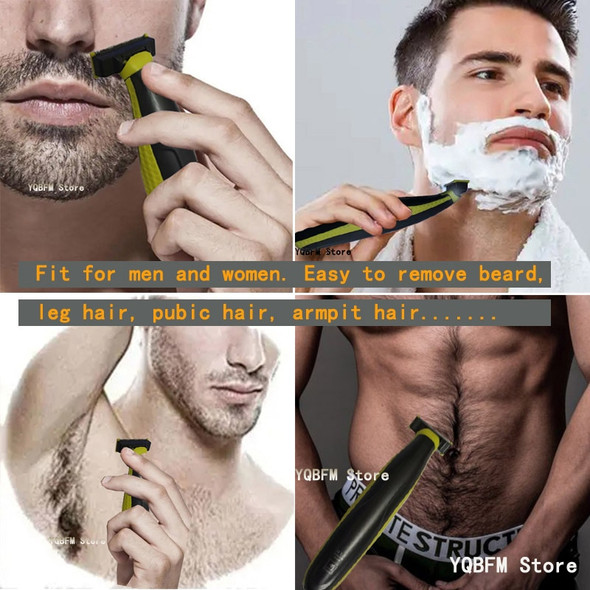 Electric Shaver for Men and Women Portable Full Body Trimmer USB T-shaped Blade Razor for Beard Armpit Leg Chest Hair Removal