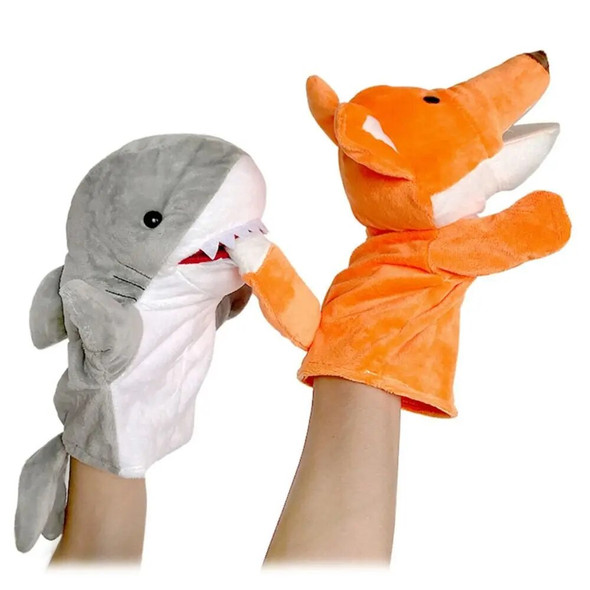 Animal Hand Finger Puppet Plushed Doll Educational Baby Toys Fox Bear Simulator Soft Stuffed Toys Anime Doll Game For Girls