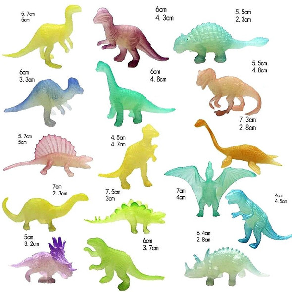 16 Pieces/bag Jurassic World Noctilucent Glow In The Dark Dinosaur Blocks Kids Action Figure Collectible Model Toy