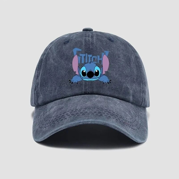 Disney Stitch Casual Hat Kawaii Anime Figures Baseball Caps Breathable Snapback Sun Hats Adjustable Peaked Cap Unisex Kids Gifts