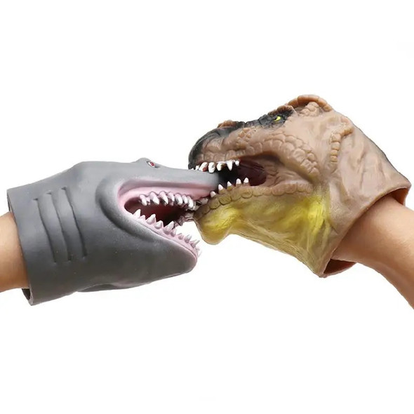 Animal Hand Puppets Cartoon Shark Crocodile Animal Toy Hand Puppets Soft Rubber Animal Head Hand Toy Swimming Pool Beach Bathing