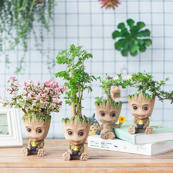 Marvels Avengers Groot 5CM Mini Figure Pen Holder Flower Pot Anime Toys Action Figure Sitting Groot Christmas Kids Toys Gift