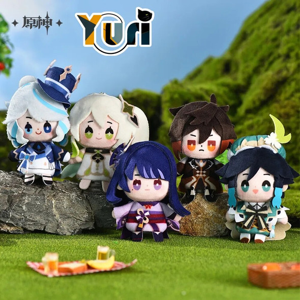 miHoYo Game Genshin Impact Venti Zhongli Raiden Shogun Nahida Finger Puppet Pendant Furina Plush Doll Toy Anime Cute Cosplay C