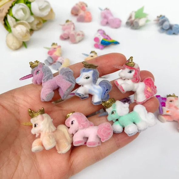 1Pcs Genuine Factory Defect Rare Pet Royal Filly Unicorn Flocky Fluffy Shaggy Pony Collectible Animal Toy Gift for Kid Child