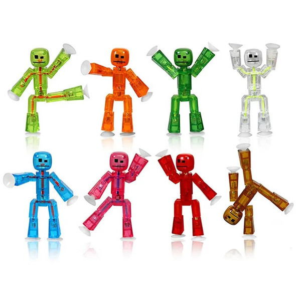 Sucker Sticky Robot Kids Toys Photography Animation Studio Sucker Suction Cup Stickbot Action Figures Toys For Children 1Pc/2Pcs