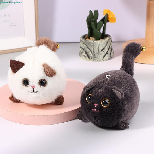 1pc Cute Cartoon Plush Cat Dolls Keychain Creative Tail Wagging Cats Doll Stuffed Animal Toy Bag Pendant For Kids Gifts