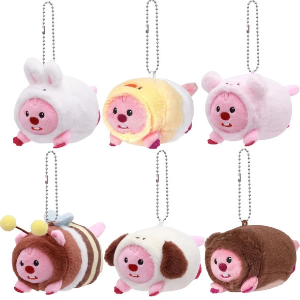 10cm/3.93in Loopy Original Cartoon Plush Toy Little Beaver Rock Anime Kawaii Plush Doll Keychain Pendant Ornamental Kids Gifts