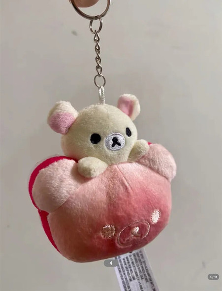 Rilakkuma Bread Plush Keychain Korilakkuma Bear Kawaii Cute Bag Keychains Anime Key Chain Keyring Girls Toys Small Gift