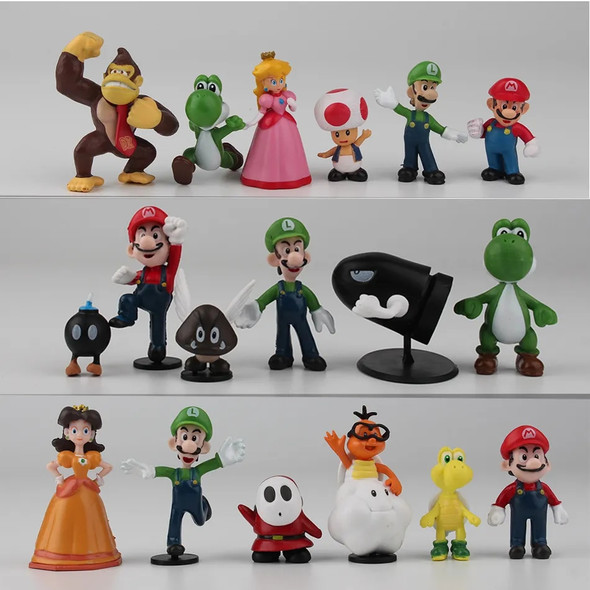 6Pcs/Set 4-7cm Super Mario Bros PVC Action Figure Toys Dolls Model Set Luigi Yoshi Donkey Kong Mushroom for kids birthday gifts 6Pcs/Set 4-7cm Super Mario Bros PVC Action Figure Toys Dolls Model Set Luigi Yoshi Donkey Kong Mushroom for kids birthday gifts