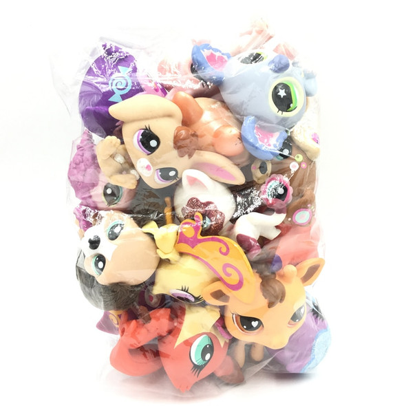 LPS CAT 10pcs/lot Mini Littlest pet shop Toys Cute Stands Cat Dog Rare Original Figure Bobble head toy Kitten Collie Spaniel