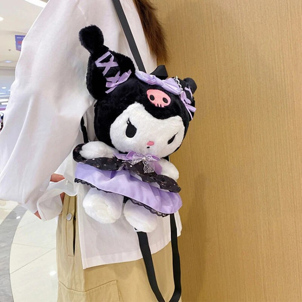 Sanrio Plush Bag Kawaii Kuromi Backpack Lolita Style Plush Stuffed Animal Doll Toys My Melody Bag Fashion Women Tote Christmas