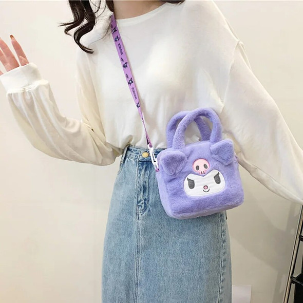 Wholesale Sanrio Plush Bag Kuromi Backpack Handbag Cinnamoroll Handbag Melody Shoulder Bags Hello Kitty Makeup Bag Gift For Girl