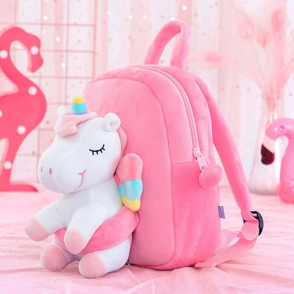 Gloveleya Plush Backpacks Shoulder-Bag Unicorn Stuffed Animal 3D Cartoon Plush School bag cute cartoon Dolls Soft Baby Toys