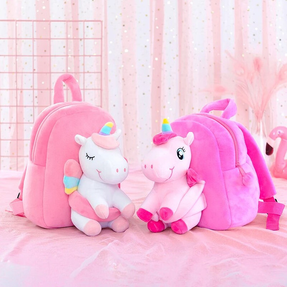 Gloveleya Plush Backpacks Shoulder-Bag Unicorn Stuffed Animal 3D Cartoon Plush School bag cute cartoon Dolls Soft Baby Toys