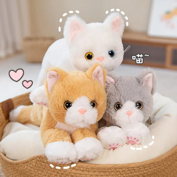 53CM Cute Simulated Cat Doll Plush Toy Stuffed Soft Animal Plush white Gray Kitten Pillow Kids Girls Birthday Gift Pet Toys Deco 53CM Cute Simulated Cat Doll Plush Toy Stuffed Soft Animal Plush white Gray Kitten Pillow Kids Girls Birthday Gift Pet Toys Deco