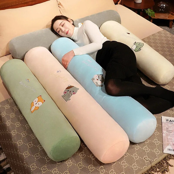 Cute Animal Long Pillow Large Cylindrical Plush Toy Removable and Washable to Sleep with You Clamp Leg Pillow Bed Cushion Gift